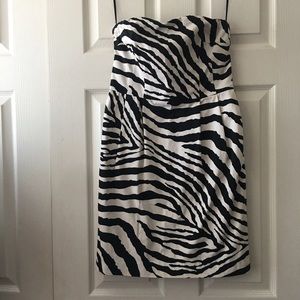 Strapless Zebra Print Dress Size 8